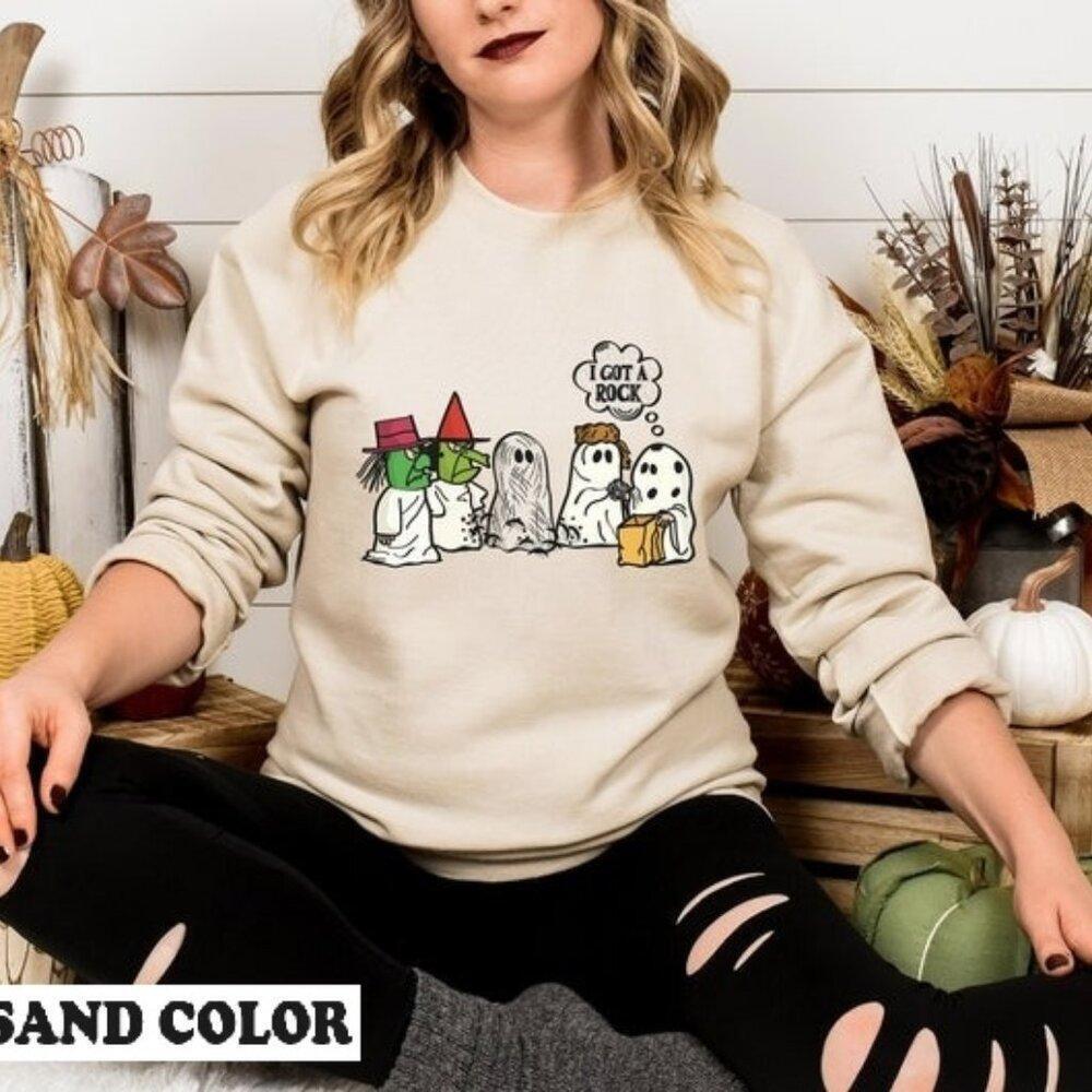 I Got A Rock Meme Halloween Sweatshirt Ghost Spooky Pullover Gift